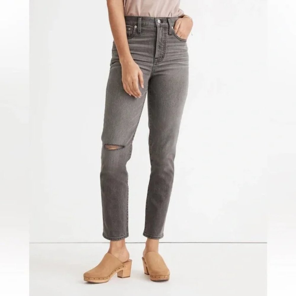 MADEWELL THE PERFECT VINTAGE JEANS CONNELL WASH RIPPED EDITION HIGH RISE CROP 24